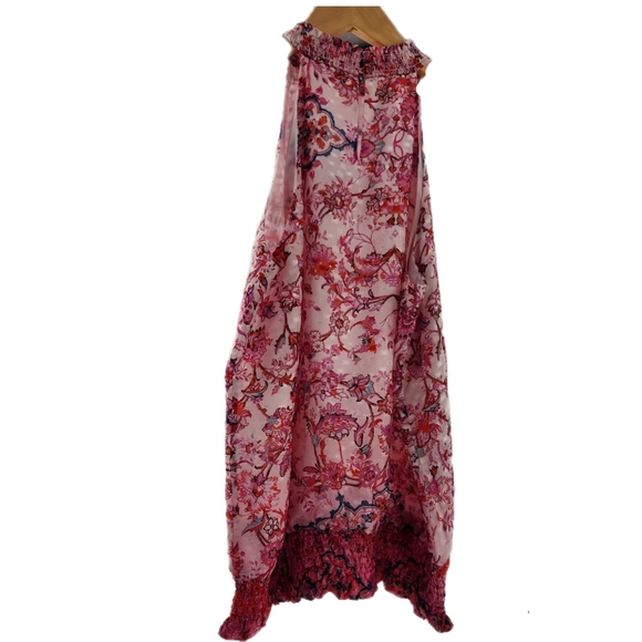 Ecru Ombre Mandala Pink Halter Silk Blend Top Size Small - Picture 3 of 16